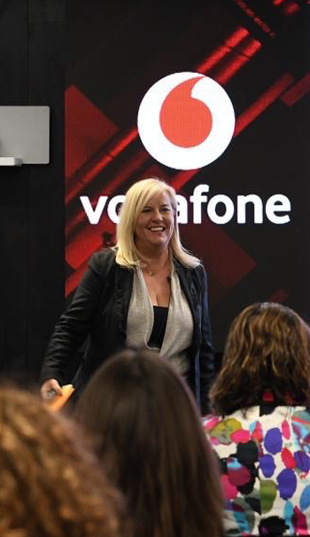 Start Now Founder Melissa Jenner presenting at Vodafone