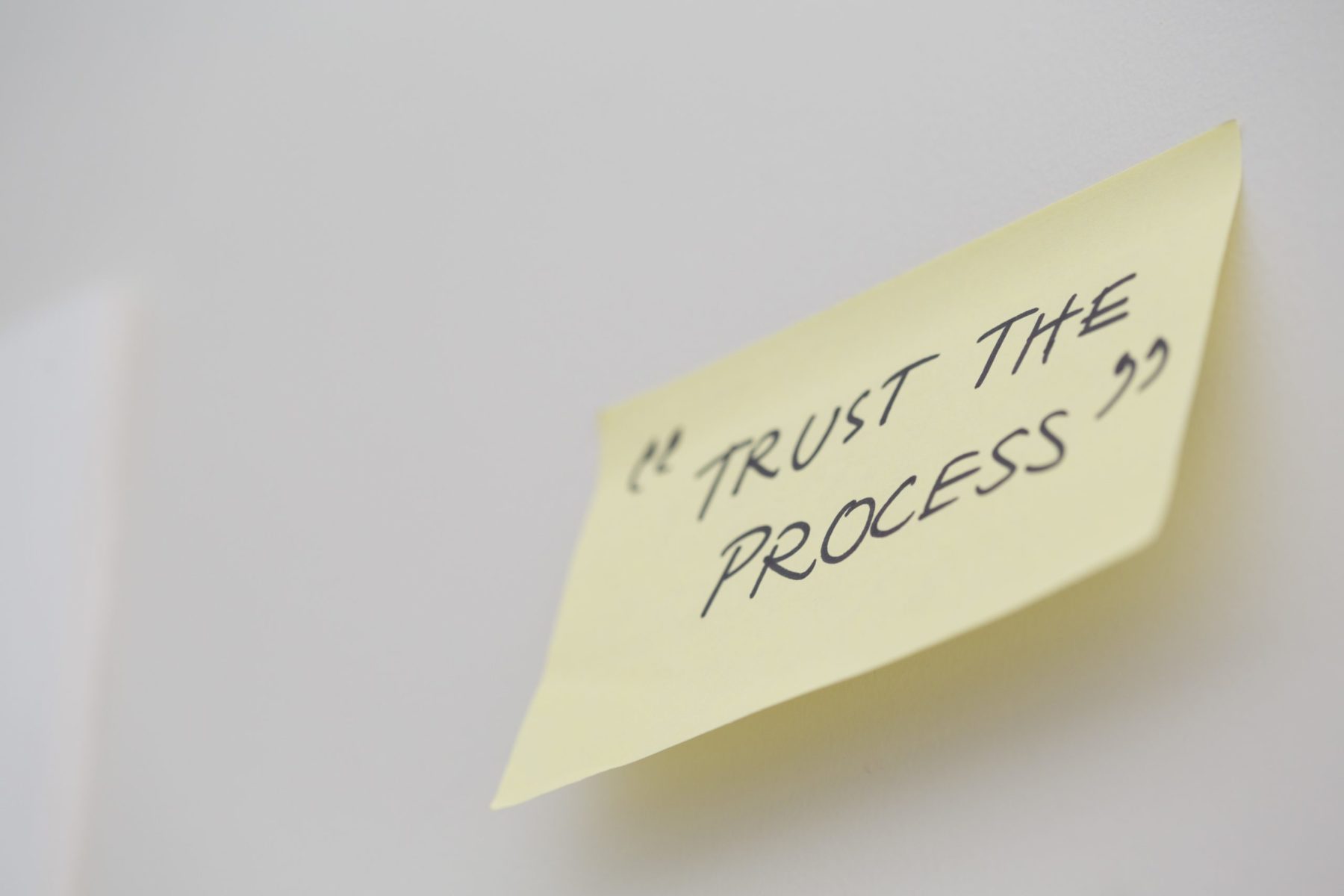 "Trust the Process" post it note - Career to love course